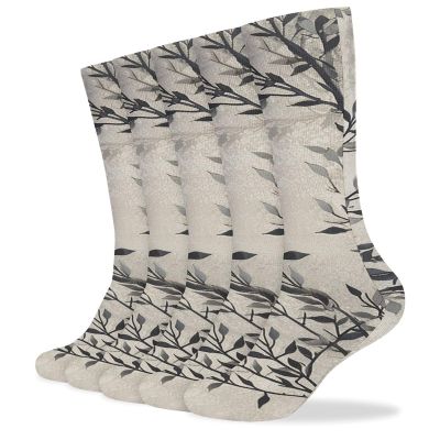 JTKBNVM Black And White Leaves Socks for Women Men Cotton Sock Breathable Boot Socks Warm Calf Socks for Hiking Work Crew Socks Thin Casual Long Socks 5 Pairs