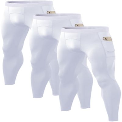 Queerier Mens Compression Pants Cool Dry Workout Leggings Athletic Sports Base Layer Bottoms Running Tights