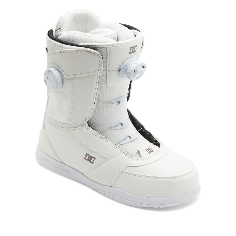 DC Shoes Women's Lotus BOA Snowboard Boots - Micro-Adjustable Stable Snowboarding Boot with Lightweight Multi-Layer Liner & Comfortable Molded Insole - Off White, 9.5