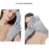 Ayuduots Winter Double Layered Flower Knitted Gloves, Solid Color Thick Velvet Touch Screen Mittens, Unisex Outdoor Gloves view 2