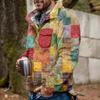 Akivide Men's Fleece Fuzzy Aztec Floral Print Sweatshirt Winter Western Ethnic Graphic Lapel Pullovers Button Oversized Tops view 2