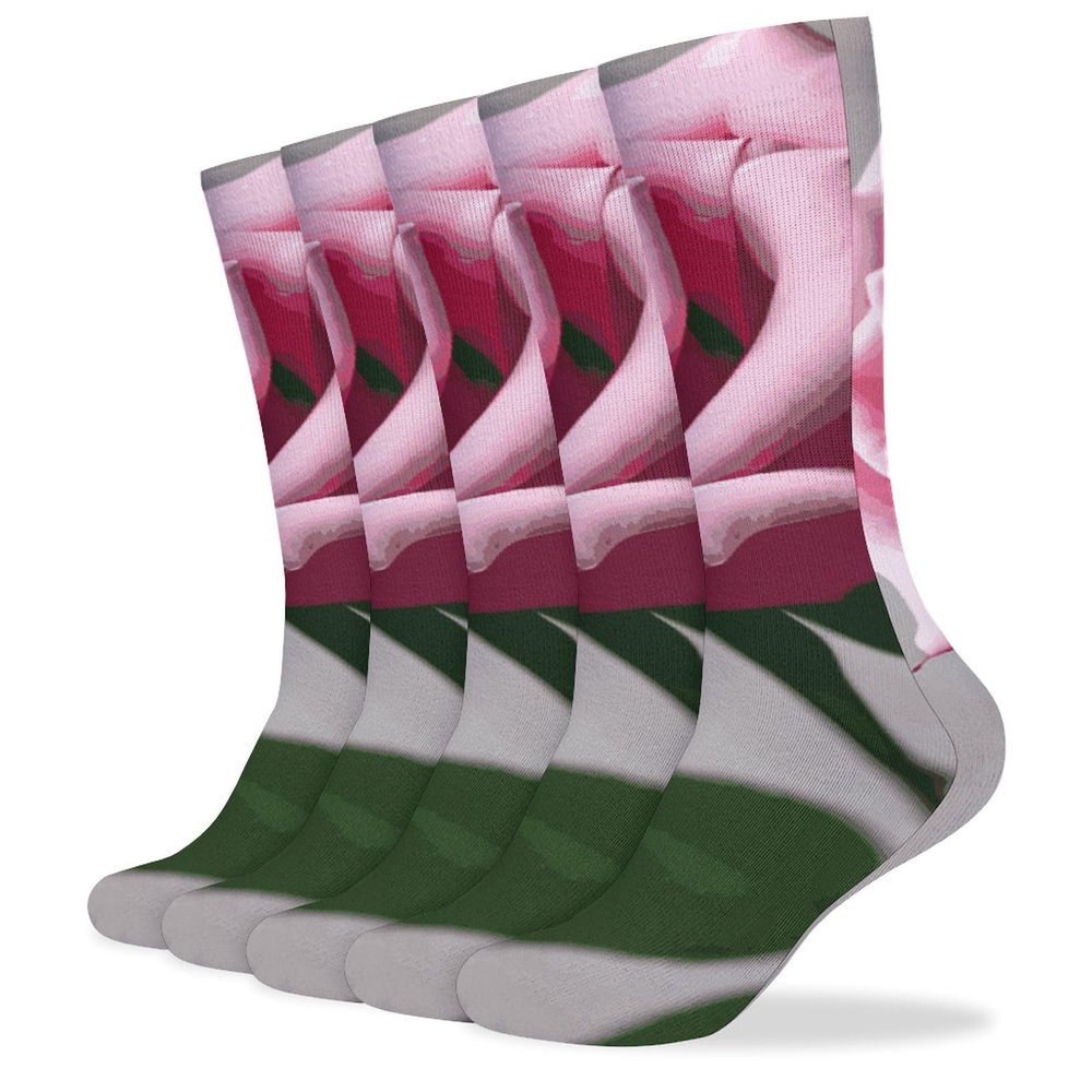 JTKBNVM Dahlia Socks for Women Men Cotton Sock Breathable Boot Socks Warm Calf Socks for Hiking Work Crew Socks Thin Casual Long Socks 5 Pairs