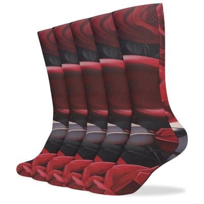 JTKBNVM Bear Among The Roses Socks for Women Men Cotton Sock Breathable Boot Socks Warm Calf Socks for Hiking Work Crew Socks Thin Casual Long Socks 5 Pairs