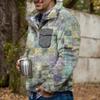 Akivide Men's Fleece Fuzzy Aztec Floral Print Sweatshirt Winter Western Ethnic Graphic Lapel Pullovers Button Oversized Tops view 2