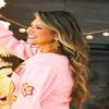 Women Christmas Funny Graphic Button Down Ugly Sweaters Open Front Knitted Long Sleeve Sequin Cardigan Top (Pink, L) view 4