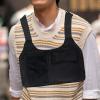 Pistro Functional Hip Hop Chest Harness Bag for Running Gym Workouts Outdoor Activities Nylon Vest Design Men Women Unisex Black view 3