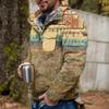 Akivide Men's Fleece Fuzzy Aztec Floral Print Sweatshirt Winter Western Ethnic Graphic Lapel Pullovers Button Oversized Tops view 2