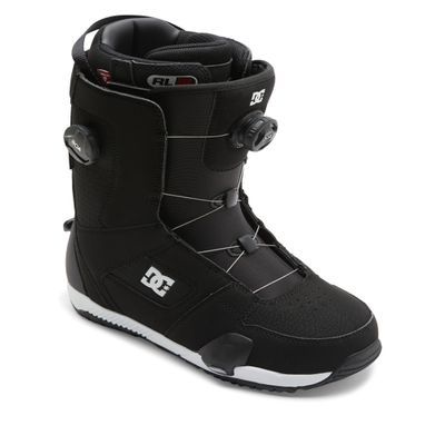 DC Shoes Men's Phase BOA Pro Step On Adjustable Medium-Flex Ventilated Snowboard Boots with Insulated Liner & Molded Insole, Black/Black/White, 10