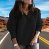 BIVENANT Womens Pullover Sweaters Half Zip 1/4 Zip Pullover Women Sweater Long Sleeve Lapel V Neck Waffle Knit Tops for Women Chunky Sweater Fall Outfits,Black,S view 2