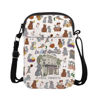 ENSIANTH La Cartoon Paris France Inspired Crossbody Bag Anyone Can Cook Gift Mouse Chef Movie Mech Rat Bag (La CB)