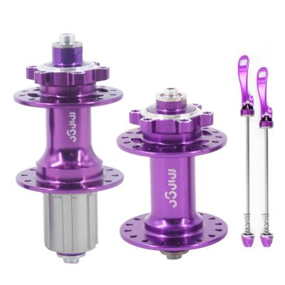 rningo MTB Bike Hubs Disc Brake 32/36 Holes,Quick Release Front M9*100mm Rear M10*135mmHigh-Strength Hubset for HG System Standard 8-11 Speed Cassette (Purple, 36H)