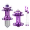 rningo MTB Bike Hubs Disc Brake 32/36 Holes,Quick Release Front M9*100mm Rear M10*135mmHigh-Strength Hubset for HG System Standard 8-11 Speed Cassette (Purple, 36H) view 1