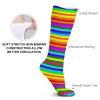 JTKBNVM Rainbow Pattern Socks for Women Men Cotton Sock Breathable Boot Socks Warm Calf Socks for Hiking Work Crew Socks Thin Casual Long Socks 5 Pairs view 3