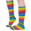 JTKBNVM Rainbow Pattern Socks for Women Men Cotton Sock Breathable Boot Socks Warm Calf Socks for Hiking Work Crew Socks Thin Casual Long Socks 5 Pairs view 4