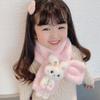 KADSXIYA Windproof Toddler Furry Plush Neckerchief Warm Bib Bunny Scarf Plush Scarfs (light pink) view 3