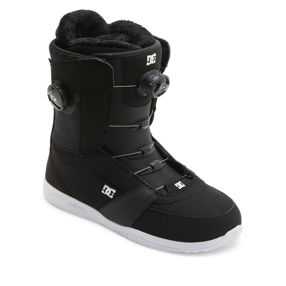 DC Shoes Women's Lotus BOA Snowboard Boots - Micro-Adjustable Stable Snowboarding Boot with Lightweight Multi-Layer Liner & Comfortable Molded Insole - Black/White/Black, 10