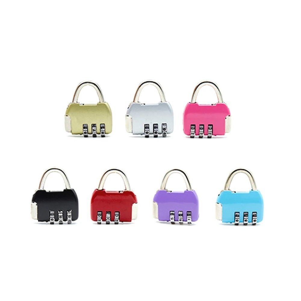 Colorful Combination Padlock Mini Lock for Suitcase Travel Bag Handbag Backpack Luggage Jewelry Box Gift Rarelock ZS33 1Pcs(Red)
