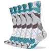 JTKBNVM Teal Grey And White Floral Socks for Women Men Cotton Sock Breathable Boot Socks Warm Calf Socks for Hiking Work Crew Socks Thin Casual Long Socks 5 Pairs view 1