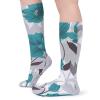 JTKBNVM Teal Grey And White Floral Socks for Women Men Cotton Sock Breathable Boot Socks Warm Calf Socks for Hiking Work Crew Socks Thin Casual Long Socks 5 Pairs view 4