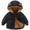 YEAHDOR Unisex Baby Winter Snowsuit Toddler Boy Girls Cute Ear Hooded Zipper Thicken Coat with Pockets Casual Wear Black 3-5 Years view 3