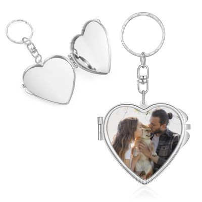 Gifterosity Personalized Photo Compact Mirror Keychain, Silver
