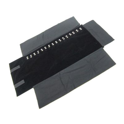MOBUTOFU Luxury Velvet Earring Storage Bag Jewelry Organizer Black Tray for Earrings Roll Bag Necklace Holder