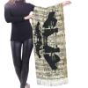 Sheet Music print Cashmere imitation tassel shawl Warm tassel scarf poncho shawl clothing accessory view 2