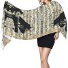 Sheet Music print Cashmere imitation tassel shawl Warm tassel scarf poncho shawl clothing accessory view 3