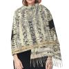 Sheet Music print Cashmere imitation tassel shawl Warm tassel scarf poncho shawl clothing accessory view 4