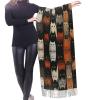 Cat print Cashmere imitation tassel shawl Warm tassel scarf poncho shawl clothing accessory view 2