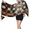 Cat print Cashmere imitation tassel shawl Warm tassel scarf poncho shawl clothing accessory view 3