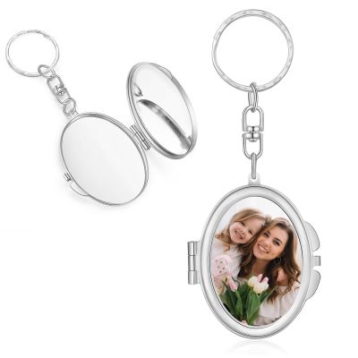 Gifterosity Personalized Photo Compact Mirror Keychain, Silver
