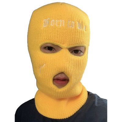 3 Hole Full Face Hat Windproof for Creative Travel Outdoor Activities Cycling Snowboarding Running Skiing for Men Yellow