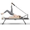 78" Foldable Reformer Pilates Machine for Home Workout,Pilates Reformer Sets for Women,Home Pilates Reformer with 5 Elastic Cords,Home Pilates Equipment with 11 Strength Options for Power Gym (Beige) view 1