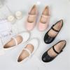 Girls Dress Shoes Patent Leather Wedding Party School Uniform Shoes Ballet Flats Little Girls Flower Girl Shoes (Black, 2 Big Kids) view 4