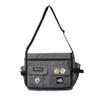 Canvas Hobo Crossbody Bag Vintage Multi Pocket Messenger Bag Aesthetic Shoulder Laptop Handbag with Cute Pins Daily (Grey) view 1