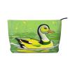 Women's Portable Zipper Handbag Wallet, Suitable for Travel and Daily Storage of Cosmetics, Green Duck Corduroy Cosmetic Bag view 1