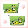 Women's Portable Zipper Handbag Wallet, Suitable for Travel and Daily Storage of Cosmetics, Green Duck Corduroy Cosmetic Bag view 2