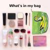 Women's Portable Zipper Handbag Wallet, Suitable for Travel and Daily Storage of Cosmetics, Green Duck Corduroy Cosmetic Bag view 3