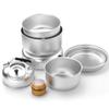 TARSHYRY 10pcs Camping Cookware Mess Kit, Lightweight Pot Pan Mini Stove for Backpacking, Outdoor Camping Hiking and Picnic(Kettle, Pot, Frying Pan, Stove, Hand vice) view 1