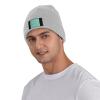 Floral Seamless Pattern Beanie Hat Acrylic Knit Warm Winter Hats for Women Men Skull Cap Gray view 2