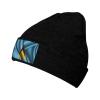 Silk Style Flag of Saint Lucia Beanie Hat Acrylic Knit Warm Winter Hats for Women Men Skull Cap Black view 1