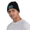 Silk Style Flag of Saint Lucia Beanie Hat Acrylic Knit Warm Winter Hats for Women Men Skull Cap Black view 2