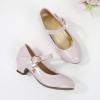 Mary Jane Shoes for Girls Low Heel Dress Shoes Flower Girl School Shoes Patent Leather Shoes for Wedding Party (Red, 1.5 Big Kids) view 3
