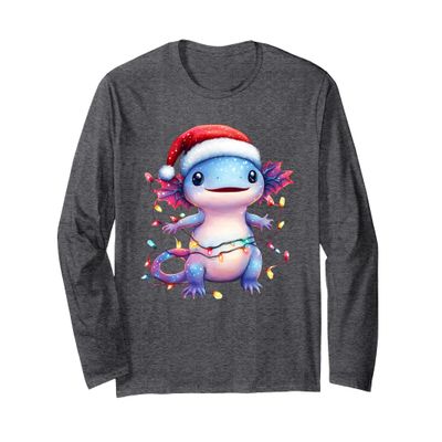 Axolotl Animal Christmas Pajamas Cute Axolotl Lover Boy Girl Long Sleeve T-Shirt