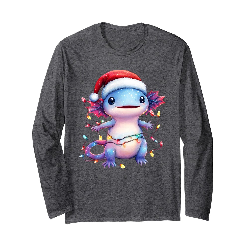 Axolotl Animal Christmas Pajamas Cute Axolotl Lover Boy Girl Long Sleeve T-Shirt