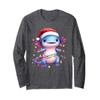Axolotl Animal Christmas Pajamas Cute Axolotl Lover Boy Girl Long Sleeve T-Shirt view 1