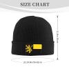 ZKLCRYTR Pfalzfahne Beanie Hat Acrylic Knit Warm Winter Hats for Women Men Skull Cap Black view 4