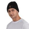 ZKLCRYTR Boxer Dog with Bandana Beanie Hat Acrylic Knit Warm Winter Hats for Women Men Skull Cap Black view 2