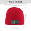 Silk Style Flag of Sweden Beanie Hat Acrylic Knit Warm Winter Hats for Women Men Skull Cap Red view 4